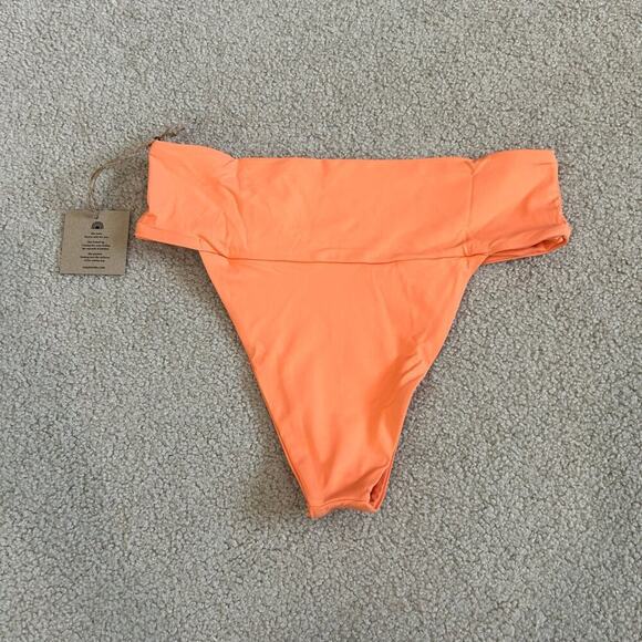 NWT Free People Toast Swim Signature Banded Waist Bikini Bottoms Nectarine Sz S - Picture 3 of 4